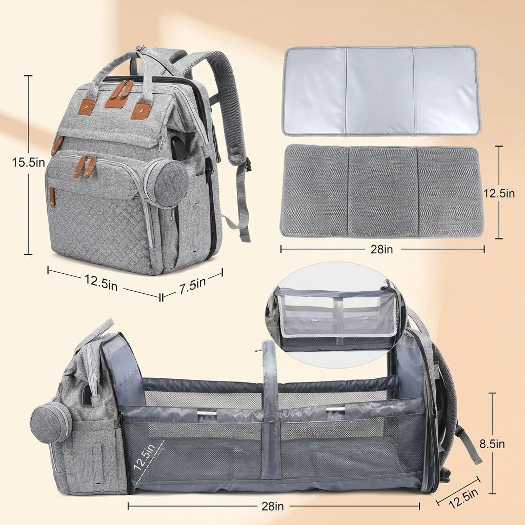 The Hush Baby Backpack | 3-in-1 Baby Changing Bag